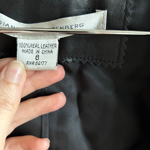 Diane von Furstenberg Black Leather Jacket – Size 6 – 100% Real Leather - Picture 5 of 9